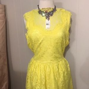 Yellow lace dress